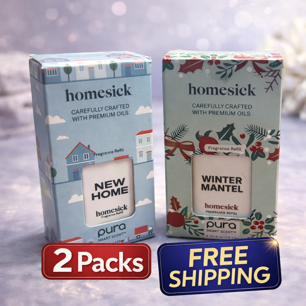 Pura Homesick Fragrance Refill New Home + Winter Mantel 2 Pack 10ml